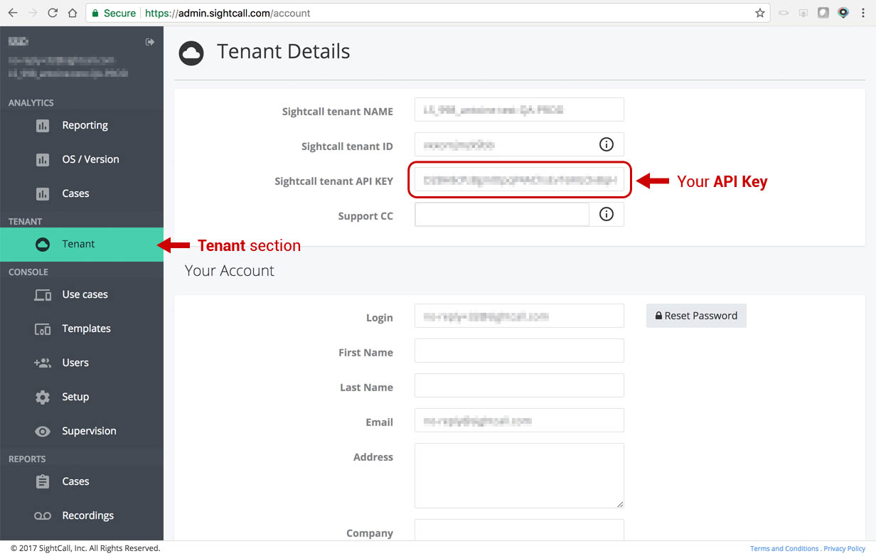 Tenant details